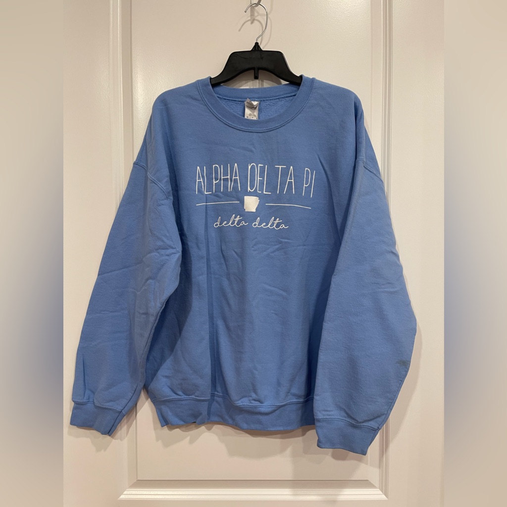 Alpha Delta Pi Arkansas Delta Delta Blue Crewneck Size Xl